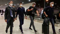 Novak Djokovic at the Melbourne Airport