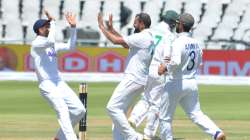 India pacer Shami celebrates with his teammate after taking the wicket of Aiden Markram on Day 3 of 