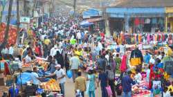 A crowded at Mapusa Market on the eve of Christmas festival, North Goa, Friday, Dec. 24, 2021.