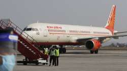 An? Air India aircraft at at Tribhuwan International Airport in Kathmandu.