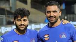 Shardul Thakur and Deepak Chahar pose at the camera  