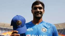 Deepak Hooda posing at the camera after he received the ODI cap (File photo)