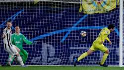 Villarreal's Dani Parejo (in yellow) celebrates after scoring an equaliser against Villarreal during