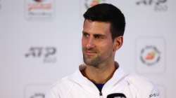 Serbia's Novak Djokovic speaks to media ahead of the Dubai Duty Free Tennis Championships in Dubai o