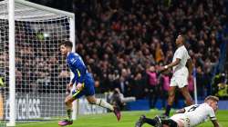 Chelsea's Christian Pulisic celebrates after scoring the team's second goal against Lille OSC during