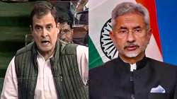 Congress leader Rahul Gandhi (Left) and External Affairs Minister S Jaishankar.