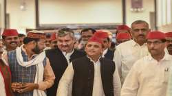 Samajwadi Party President and Leader of Opposition Akhilesh Yadav at the Vidhan Sabha in Lucknow