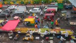 Traffic passing on a Delhi road.