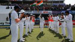 Virat Kohli was honored by the Indian cricket team when they came out to field against Sri Lanka.