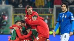 North Macedonia celebrates after win against Italy