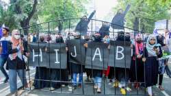 Members of the Freedom Fraternity Movement stage a Hijab Dignity march, in Thiruvananthapuram.