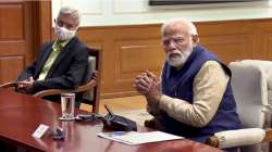 PM Narendra Modi chairs a meeting on Ukraine crisis, in New Delhi, Saturday, March 5, 2022.