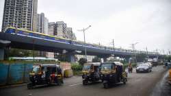 Trial run of Mumbai Metro Line 2A and 7, which runs on the Western Express Highway, in Mumbai.