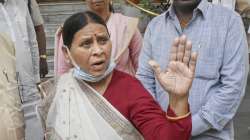 Rashtriya Janata Dal (RJD) leader Rabri Devi arrives for the ongoing Budget Session, in Patna, Friday, March 25, 2022.