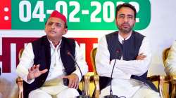 Akhilesh Yadav and Jayant Chaudhary at a joint press conference.