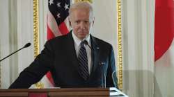 US President Joe Biden attends a press conference at Akasaka Palace state guest house in Tokyo Monday, May 23, 2022. 