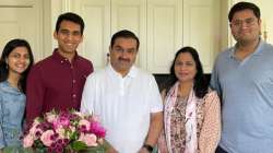 Gautam Adani with wife Priti Adani and children