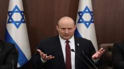 Israeli Prime Minister Naftali Bennett attends a cabinet meeting at the Prime Minister's office in Jerusalem, Sunday, June 19, 2022.