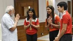 PM Modi in conversation with Nikhat Zareen, Manisha Moun and Parveen Hooda