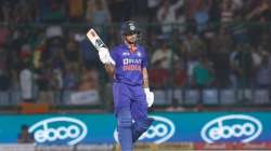 Ishan Kishan raises his bat after 50 vs SA