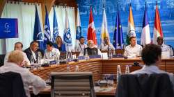 Prime Minister Narendra Modi during a plenary session on climate, energy and health at the G7 Summit, in Germany.