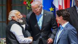 Prime Minister Narendra Modi with US President Joe Biden and Prime Minister of Canada Justin Trudeau, at G-7 Summit, in Germany.