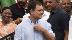 Rahul Gandhi at the AICC headquarters before leaving for the ED office to appear in the National Herald case, in New Delhi, Tuesday, June 14, 2022.