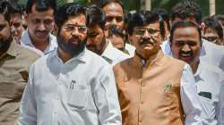 Shiv Sena strongman Eknath Shinde and party MP Sanjay Raut