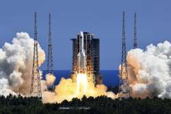 In this photo released by Xinhua News Agency, the Long March 5B Y3 carrier rocket, carrying Wentian lab module blasts off from the Wenchang Space Launch Center in Wenchang in southern China's Hainan Province Sunday, July 24, 2022.