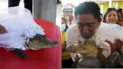 Mexico mayor marries alligator in ancient ritual with reptile dressed as a bride. Watch viral video