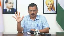 Chief Minister of Delhi Arvind Kejriwal digitally addresses media, in New Delhi.