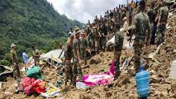 Rescue operations underway after a massive landslide hit the Tupul railway construction camp in Noney district of Manipur.?