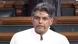 Congress MP Manish Tewari in the Lok Sabha.