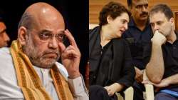 Union Home Minister Amit Shah. Priyanka Gandhi Vadra (Centre) and Rahul Gandhi (Right)