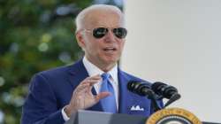 President Joe Biden speaks before signing two bills aimed at combating fraud in the COVID-19 small business relief programs. 