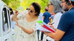 Kangana Ranaut on sets of Emergency