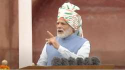 Prime Minister Narendra Modi at Red Fort during Independence Day celebrations.