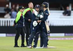 A still from INDW vs ENGW after Deepti Sharma affected Charlie Dean's run-out.