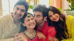 Alia Bhatt and Ranbir Kapoor with Ayan Mukerji and Shaheen Bhatt