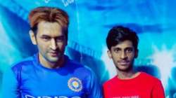 MS Dhoni wax statue in Mysore