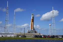 The 322-foot (98-metre) rocket, known as SLS for Space Launch System, is the most powerful ever built by NASA.