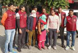 New Delhi: Poonam and her son Deepak, accused in the murder of the formers husband Anjan Das, following their arrest by police, in New Delhi, Monday, Nov. 28, 2022. 