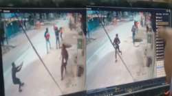 The incident caught on CCTV camera