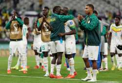 Senegal celebrating the win vs Qatar.