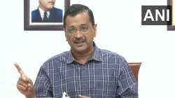 Arvind Kejriwal at a press conference in Delhi. 