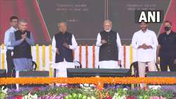 Prime Minister Narendra Modi lays the foundation stone of projects worth over Rs 10,500 crores in Vishakhapatnam, Andhra Pradesh. 