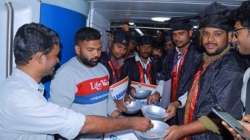 BJP men go around begging inside Hyderabad metro to protest against unemployment in the state.