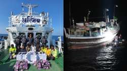 Pakistani fishing boat carrying arms, 40 kg narcotics intercepted by Indian Coast Guard 