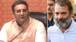 BJP Spokesperson Gaurav Bhatia (L) and Rahul Gandhi (R)