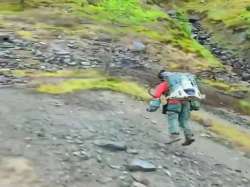 A screengrab from the video shared by Anand Mahindra of the jet suit that aids in flying.